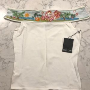 Dolce Cabo top, off the shoulder, S, NEW
